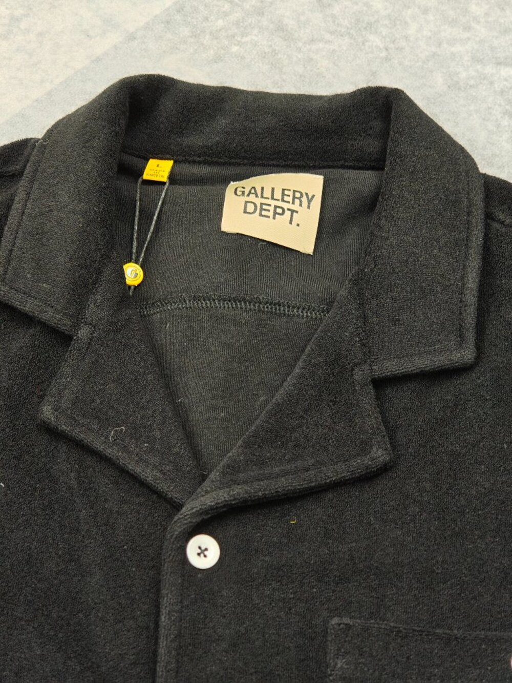 Black Gallery Dept Terry Cloth Camp Collar Shirt, Size L - Picture 4 of 7